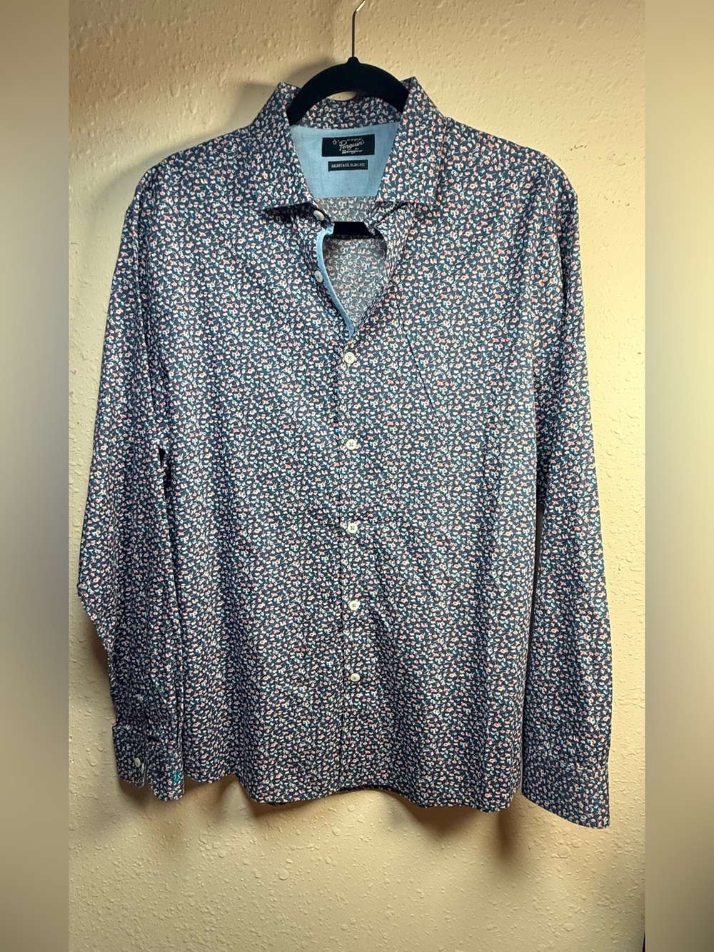 Original Penguin Heritage Slim Fit Button Down Shirt Men's 16 34/35 cotton - Picture 2 of 11
